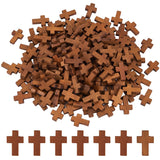 200Pcs Wooden Pendants, Dyed, Cross, Camel, 21~22x14~15x4~5mm, Hole: 1.8mm