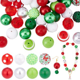 1 Set Mixed Style Acrylic and Resin Beads, Round, Red, 17.5~20x18~20mm, Hole: 2.5~3.5mm, 50pcs/set
