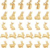 60Pcs 5 Style Easter Theme Rabbit Alloy Small Handmade Cabochons, for DIY Jewelry UV Epoxy Craft Accessories, Golden, 11.5~16x8~14x1~1.5mm, 12pcs/style