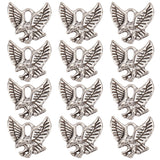 100Pcs Tibetan Style Alloy Charms, Eagle/Hawk Charm, Antique Silver, 13x13x2mm, Hole: 2mm