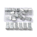 20Pcs Iron Sofa Spring Buckle, 4 Hole with Plastic, for Furniture Fixed Tool, Platinum, 41x21.5x12.5mm, Hole: 3.7mm & 3.2x6.5mm, 20pcs/set