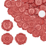 60Pcs 3 Style Adhesive Wax Seal Stickers, For Envelope Seal, Flower Pattern, 30.8x30.8x2.2mm, 20pcs/style