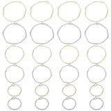 36Pcs 6 Styles Alloy Open Back Bezel Pendants, For DIY UV Resin, Epoxy Resin, Pressed Flower Jewelry, Ring, Platinum & Light Gold, 21.5~35x22.5~34.5x1.5mm, Hole: 2.5~3x1mm, 6pcs/style