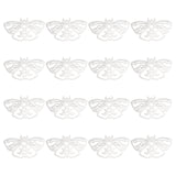 16Pcs 201 Stainless Steel Pendants, Laser Cut, Moth, Stainless Steel Color, 20.5x36x1mm, Hole: 1.6mm