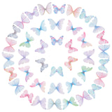 Polyester Fabric Wings Crafts Decoration, for DIY Jewelry Crafts Earring Necklace Hair Clip Decoration, Butterfly, Mixed Color, 24~32x30~45mm, 180pcs/box