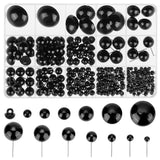 250pcs 13 Style Plastic Needle Felting Eyes & Sew On Eyes, Round & Flat Round, Black, 3~20x4~13.29mm, Hole: 2.4~3.8mm, Pin: 0.6mm