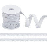 Nylon Elastic Cord, Flat with Laciness, Garment Accessories, WhiteSmoke, 12mm, about 10.94 Yards(10m)/Roll