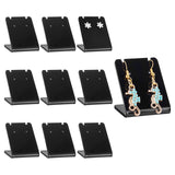 10Pcs Organic Glass Earring Displays, Rectangle, Black, 3.5x0.2x4.3cm, 10pcs/set