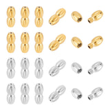 10Pcs 2 Colors 304 Stainless Steel Screw Clasps, Oval, Golden & Stainless Steel Color, 12x5mm, Hole: 0.7mm, 5pcs/color