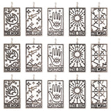 30Pcs 5 Style Tibetan Style Alloy Pendants, Rectangle with Tarot Pattern, Antique Rose Gold, 26x13mm, 6pcs/style