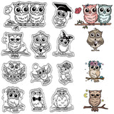 Custom PVC Plastic Clear Stamps, for DIY Scrapbooking, Photo Album Decorative, Cards Making, Stamp Sheets, Film Frame, Owl, 160x110x3mm