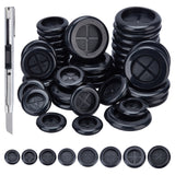 40Pcs 8 Style Plastic Coil Protector, Flat Round, Black, 27~33x5.5~7mm, Inner Diameter: 16~33mm, 5Pcs/Style, 8 Style, 40Pcs