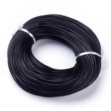 Cowhide Leather Cord, Genuine Leather Strip Cord Braiding String, Black, about 2.0mm thick