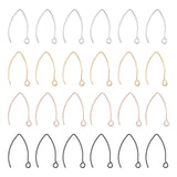 304 Stainless Steel Earring Hooks, with Horizontal Loop, Mixed Color, 25.5x15x0.8mm, Hole: 2mm, 20 Gauge, Pin: 0.8mm, 4colors, 10pcs/color, 40pcs/box