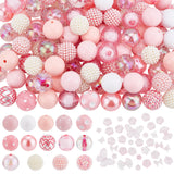 16 Style Mixed Style Acrylic Beads Sets, Round & Flower & Butterfly, Mixed Color, 12~43mm