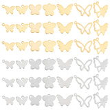 84Pcs 14 Style 201 Stainless Steel Charms, Butterfly, Mixed Color, 8.5~18x11~20x0.7~1.1mm, Hole: 1.2~1.6mm, 6pcs/style