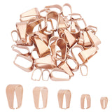 Vacuum Plating 304 Stainless Steel Snap on Bails, Rose Gold, 40pcs/Box