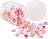 Resin Cabochons, Mixed Shapes, Pink, 10~35x6~25x2~18mm, about 90~100pcs/box
