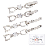 6Pcs Brass Extender Chain, with Cubic Zirconia, Necklace & Bracelet Extender Accessories, Platinum, 35x6mm