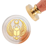 Brass Wax Seal Stamp with Handle, for DIY Scrapbooking, Beetle Pattern, 3.5x1.18 inch(8.9x3cm)