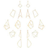 32 Pcs 8 Styles Alloy Pendants & Links Connectors, Triangle & Rhombus & Kite & Arrow & Pentagon & Guadrangle, Light Gold, 4pcs/style