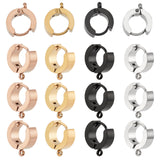 8pcs 4 colors Ion Plating(IP) 304 Stainless Steel Huggie Hoop Earrings Findings, with Loop, Ring, Mixed Color, 7 Gauge, 12x11x4mm, Hole: 1.8mm, Pin: 1mm, 2pcs/color