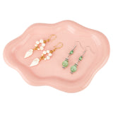 Porcelain Jewelry Plate, Storage Tray, Cosmetics Jewelry Organizer, Cloud, Pink, 196x135x17.5mm