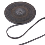 Flat Leather Jewelry Cord, Jewelry DIY Making Material, Black, 5x2mm, about 5.47 Yards(4.8~5m)/Roll