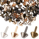 100Pcs 4 Colors Iron Brads, Scrapbooking, Photo Album, Embellishment Wedding Supplies, Children Puppy Dolls Decoration, DIY Paper Cards, Mixed Color, 24.5x14.5mm, Pin: 3.5mm, 25pcs/color