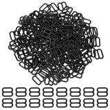240Pcs Iron Slider Buckles, Adjustable Buckle Fasteners, For Webbing, Strapping Bags, Garment Accessorie, Black, 11x13x1mm
