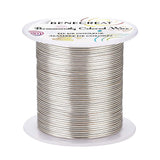 Round Copper Wire, for Wire Wrapped Jewelry Making, Silver, 18 Gauge, 1mm, about 98.42 Feet(30m)/roll