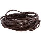 Cowhide Leather Cord, Leather Jewelry Cord, Jewelry DIY Making Cord, Flat, Coconut Brown, 3x2mm, about 5.47 Yards(5m)/Bundle