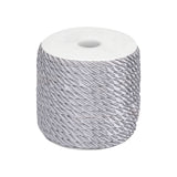 3 Strand Polyester Braided Cord, Twisted Rope, for DIY Cord Jewelry Findings, Silver, 5mm, about 18m/roll