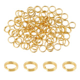 2 Bags Brass Split Rings, Double Loops Jump Rings, Real 18K Gold Plated, 6x1.5mm, Hole: 4.5mm, Single Wire: 0.75mm, about 50pcs/bag