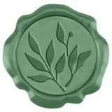 50Pcs Adhesive Wax Seal Stickers, Envelope Seal Decoration, For Craft Scrapbook DIY Gift, Sea Green, Leaf, 30mm