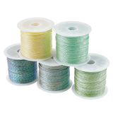 5 Rolls 5 Colors 6-Ply Polyester Thread, Chinese Knotting Cord, for Woven Bracelet Necklace Making, Mixed Color, 0.6mm, about 43.74 Yards(40m)/Roll, 1 roll/color