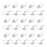 40Pcs 304 Stainless Steel Leverback Earring Findings, with Flat Round Setting for Cabochon, Stainless Steel Color, 20.5x10x11mm, Pin: 0.8mm, Tray: 10mm