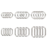 24Pcs 6 Style Zinc Alloy Spring Gate Rings, Oval & O Ring, Platinum, 4pcs/style