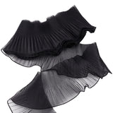 7 Yards Polyester Ruffled Ribbon, Pleated Wavy Ribbon, for Garment Accesories, Black, 5-1/4 inch(132mm)