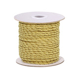 Polyester Cords, Milan Cords/Twisted Cords, 3-Ply, Gold, 3mm, about 35~37.18 Yards(32~34m)/roll