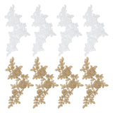 8Pcs 2 Colors Polyester Computerized Embroidered Cloth Appliques, Adhesive/Sew on Patches, Costume Accessories, Flower, Mixed Color, 260x105x2mm, 4pcs/color
