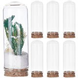 Clear Glass Dome Cover, Decorative Display Case, Cloche Bell Jar Terrarium with Cork Base, Arch, Clear, 30x87mm, Inner Diameter: 25mm, 10pcs/box