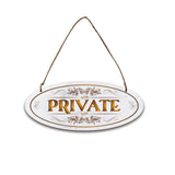 Wood Hanging Wall Decorations, with Jute Twine, Word Private, 125x300x5mm