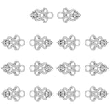 14Pcs Alloy Snap Lock Clasps Findings, Garment Accessories, Platinum, 24x16x2mm, Hole: 4mm