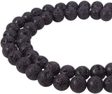 Natural Lava Rock Stone Bead Strands, Round, 8mm, Hole: 1mm, about 47pcs/strand, 15.7 inch, 1strand/set