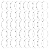 50Pcs Acrylic Flat Round Action Figure Display Bases, Clear, 40x2mm