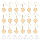 Blank Dome Dangle Earring Making Kit, Including 304 Stainless Steel Earring Hooks, Glass Cabochons, Golden, 48Pcs/box