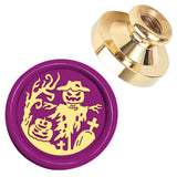 Halloween Golden Tone Wax Seal Brass Stamp Head, for Wax Seal Stamp, Pumpkin, 25x14.5mm