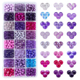 Glass Beads, for Beading Jewelry Making, Round, Mixed Color, 6mm, Hole: 1~1.6mm, 24colors, about 60pcs/color, 1440pcs/box