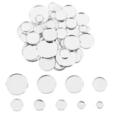 54Pcs 9 Style 304 Stainless Steel Plain Edge Bezel Cups, Cabochon Settings, Flat Round, Silver, 6pcs/style